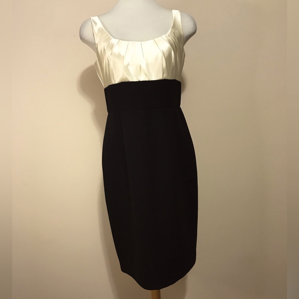 Evan-Picone Women’s “Night Moves” Black/Ivory Sleeveless Dress